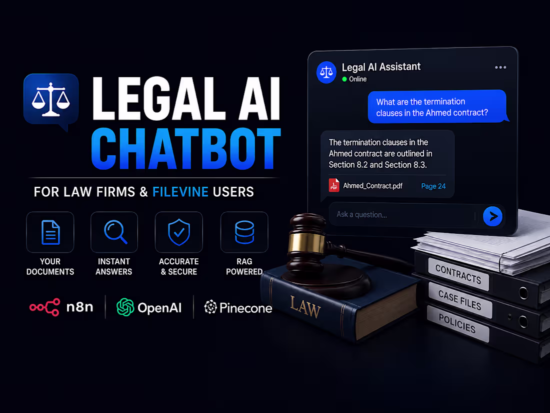 Cover image for Build a legal ai chatbot for law firms and filevine users