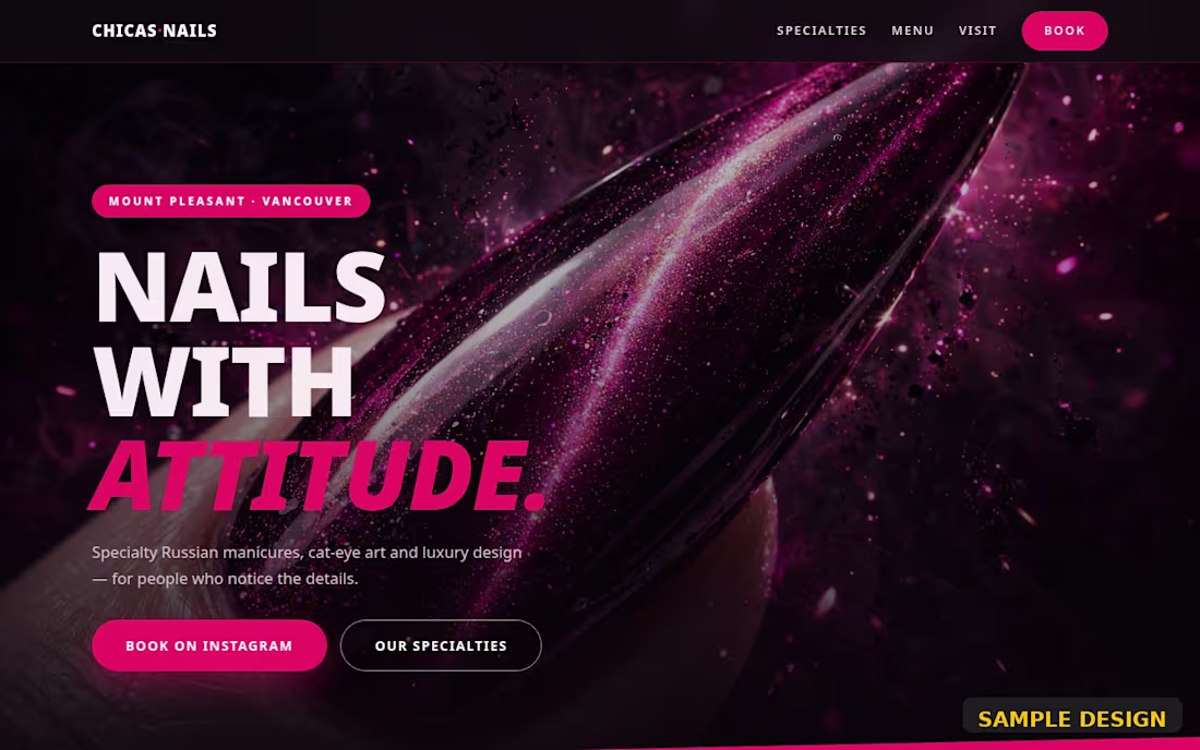 Cover image for Chicas Beauty & Nails
Vibrant one-page