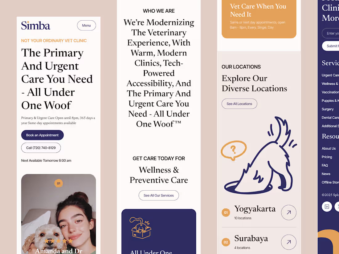 Cover image for Simba Vet Clinic Website Design