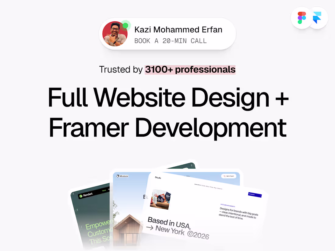 Cover image for Full Website Design + Framer Development