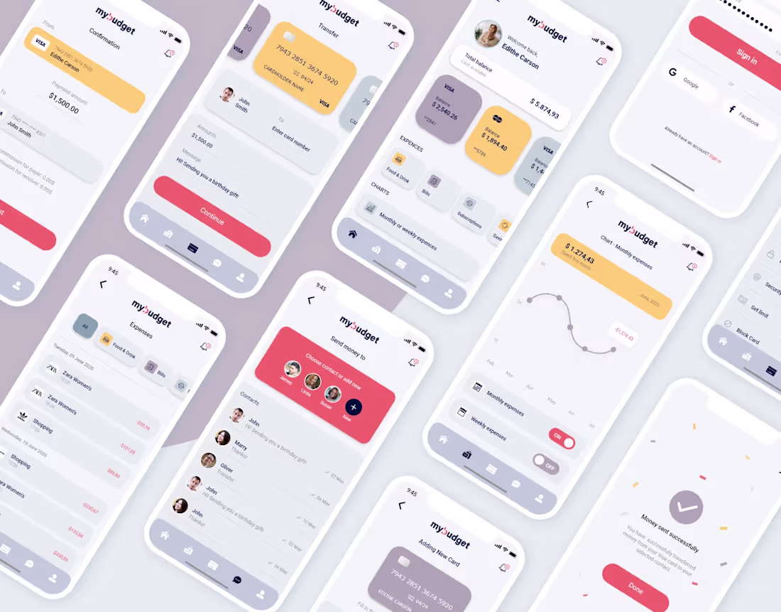 Cover image for Mybudget - eWallet iOS App UX/UI Design