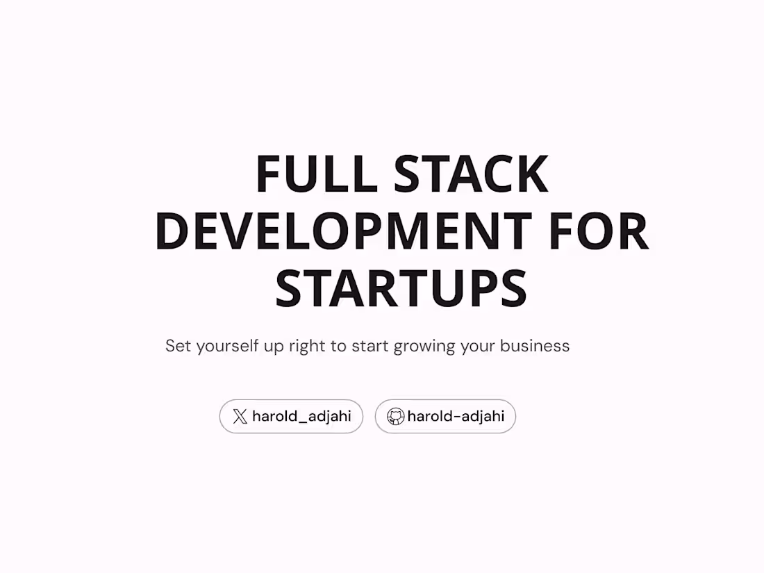 Cover image for Full-Stack App Development for Statups