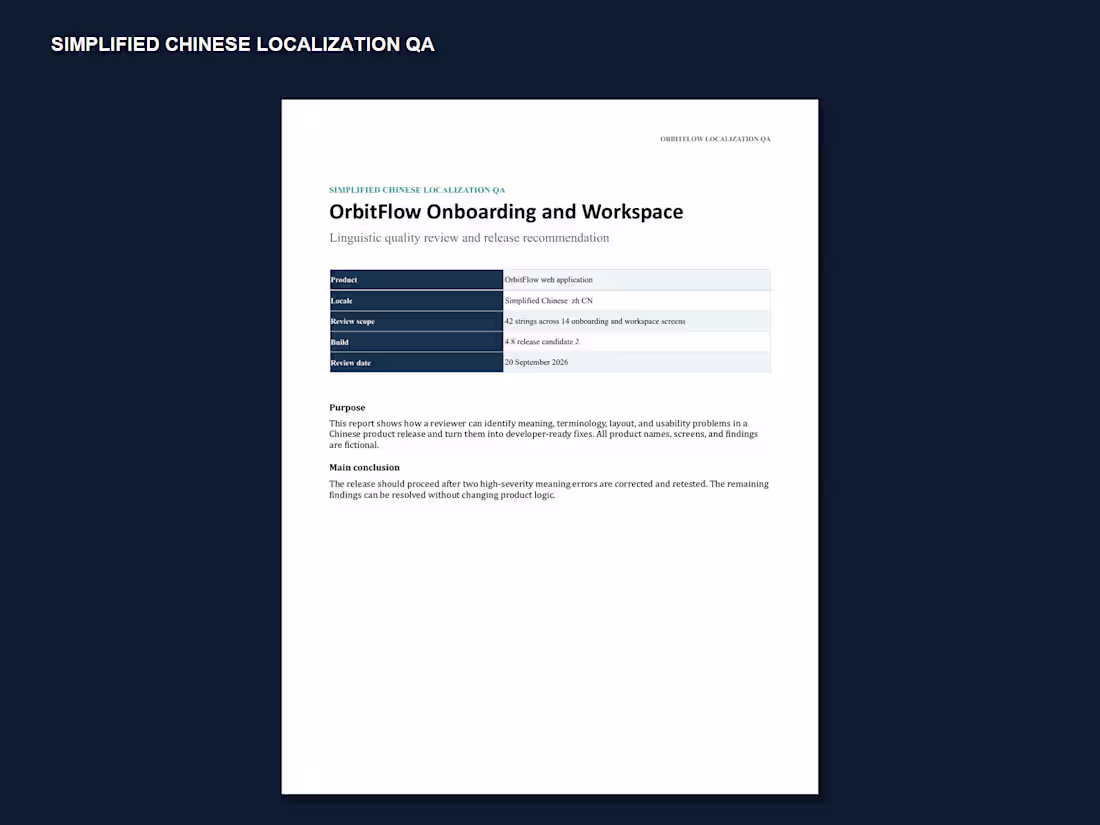Cover image for Simplified Chinese Localization QA —