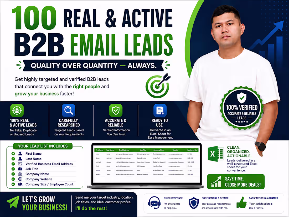 Cover image for Targeted B2B Lead Generation & Verified Email List Building