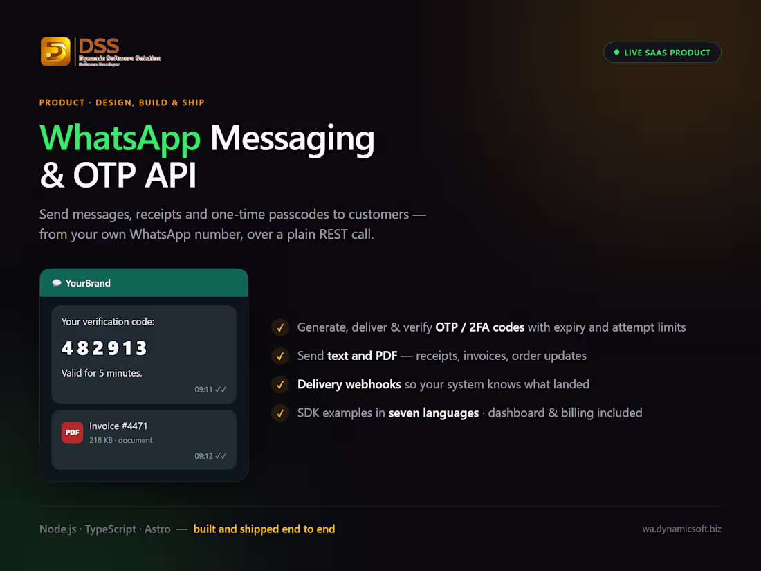 Cover image for WhatsApp OTP, 2FA & Messaging Integrated Into Your App