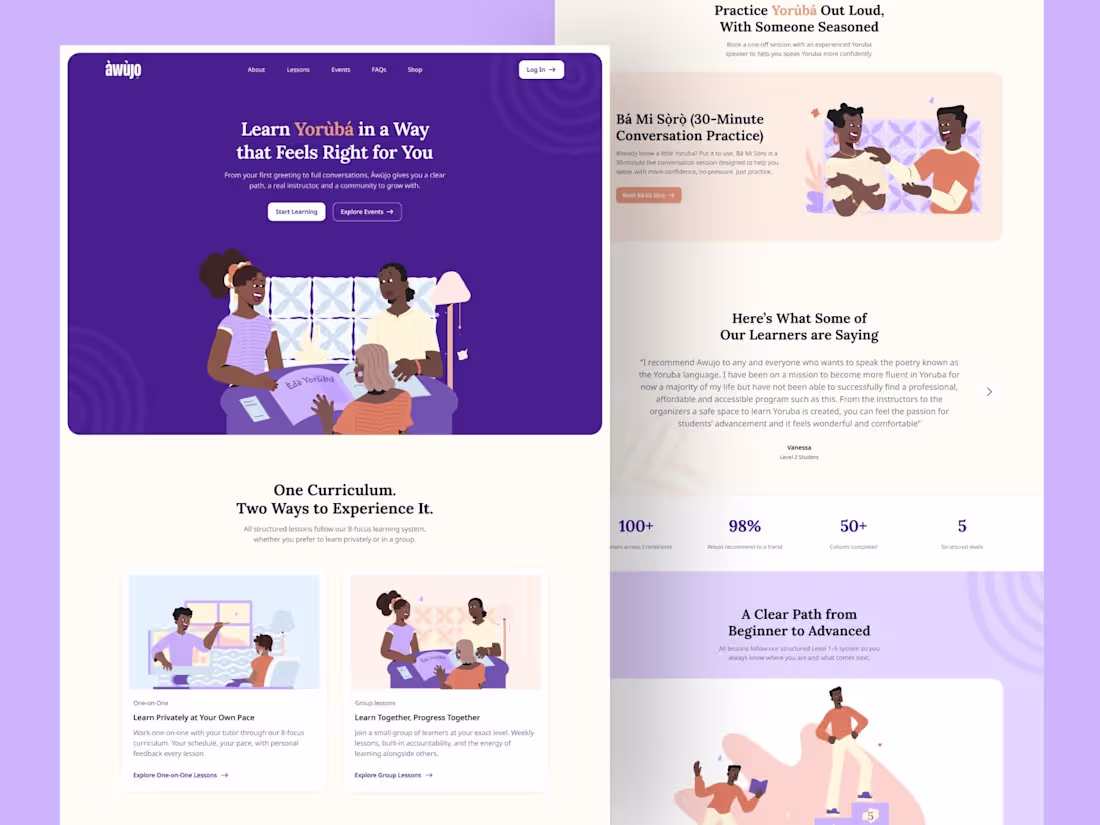 Cover image for Àwùjọ Digital Learning Experience Redesign