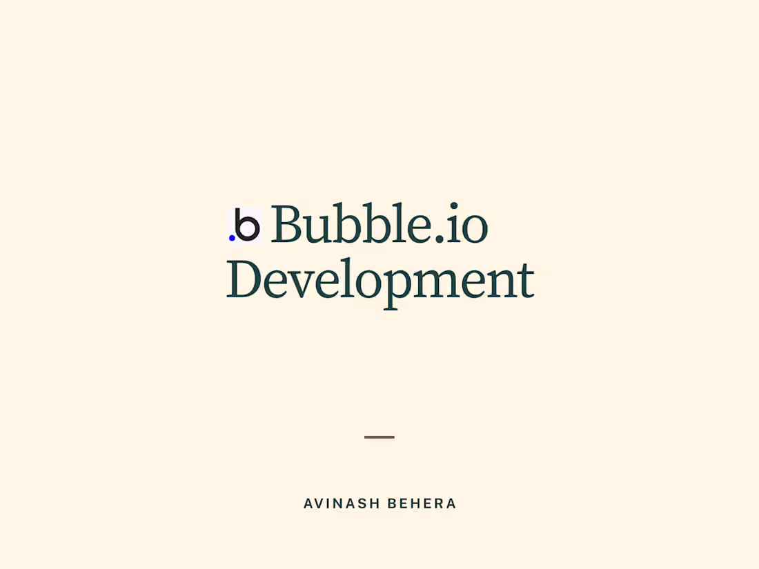 Cover image for Bubble.io Developer