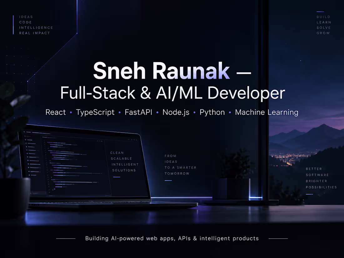 Cover image for Full-stack and AI/ML development portfolio