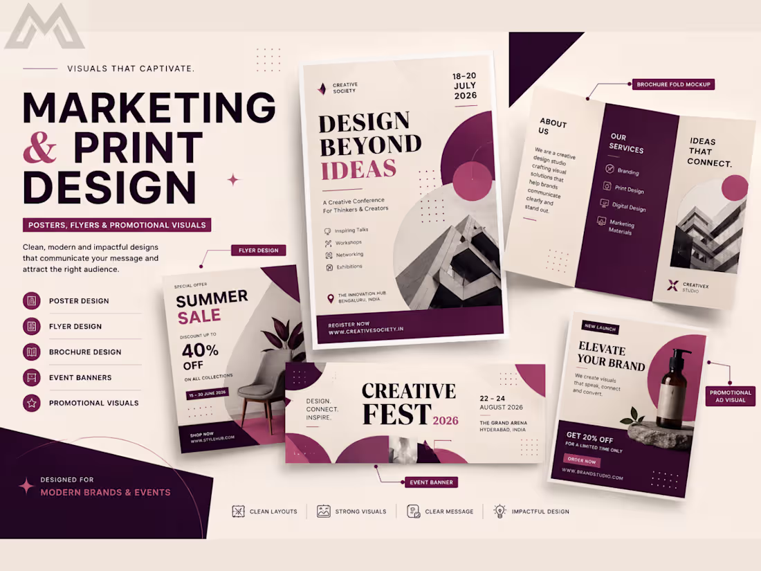 Cover image for Visual Marketing Design (Posters, Flyers & Brochure)