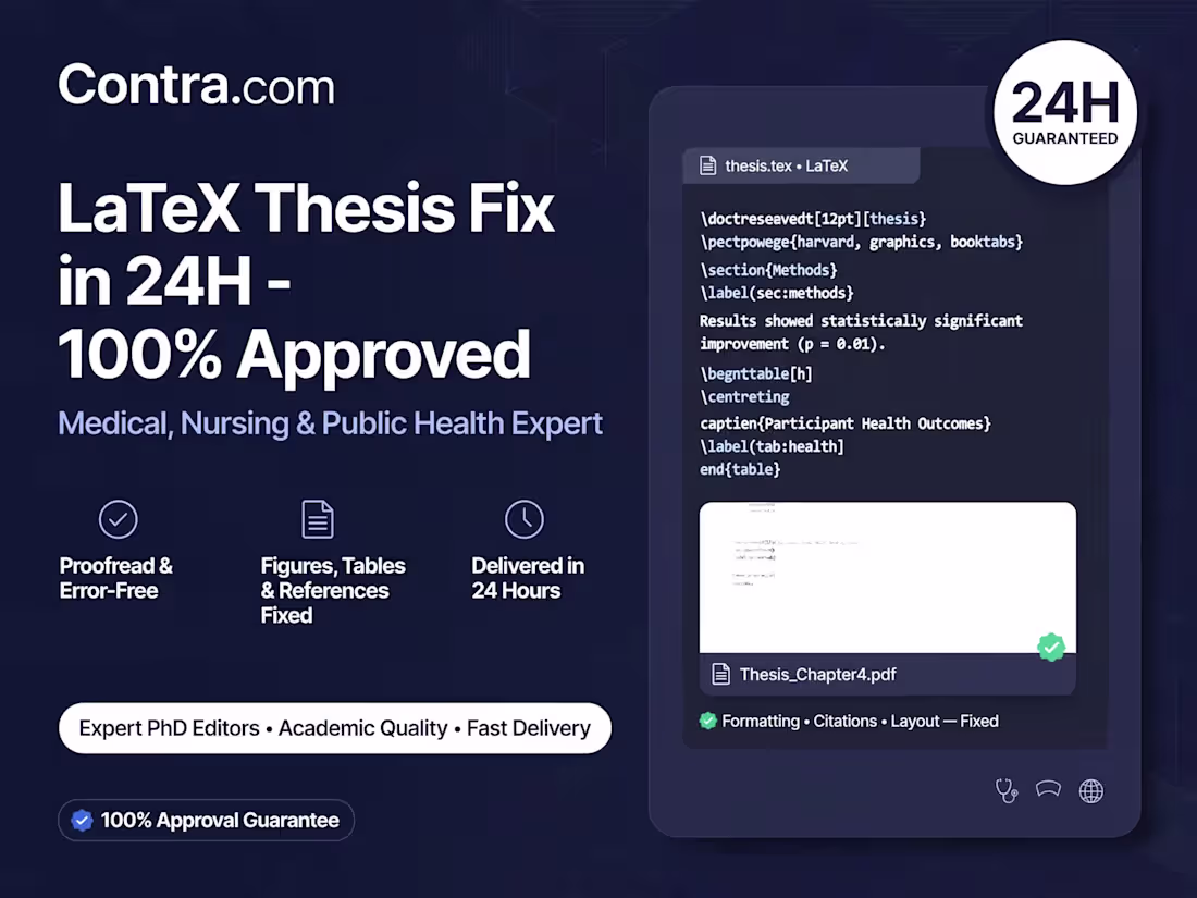 Cover image for Fix LaTeX Thesis in 24H - Medical, Nursing & Public Health Exper