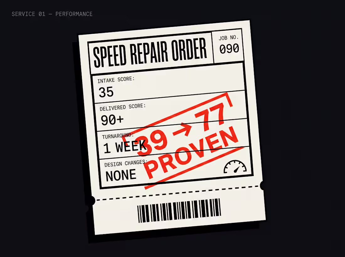 Cover image for Website Speed Rescue: 35 to 90+ PageSpeed