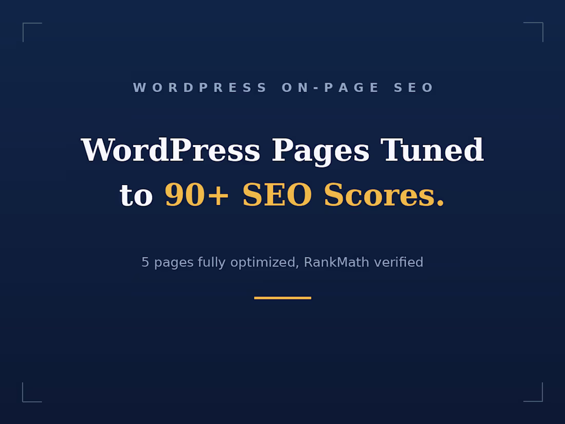 Cover image for WordPress On-Page SEO Optimization — RankMath 90+ Scores