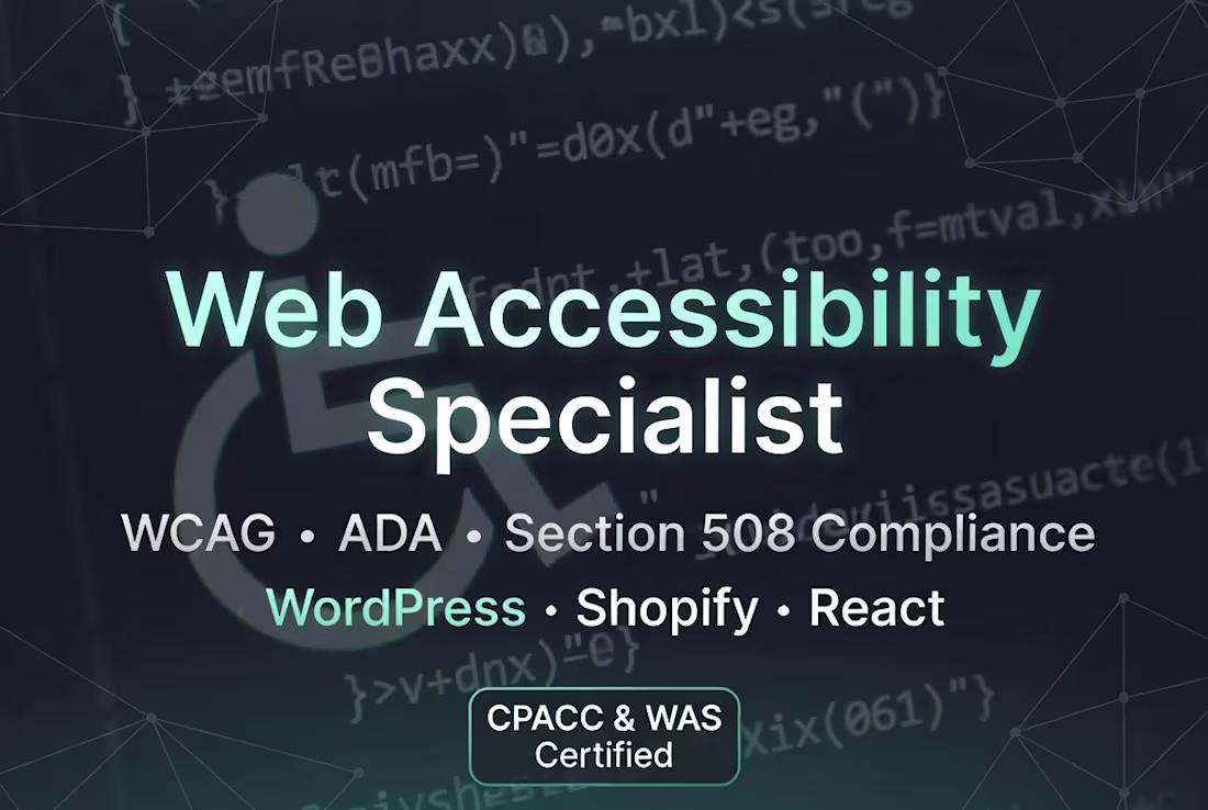 Cover image for WCAG & ADA Accessibility Audit and Remediation
