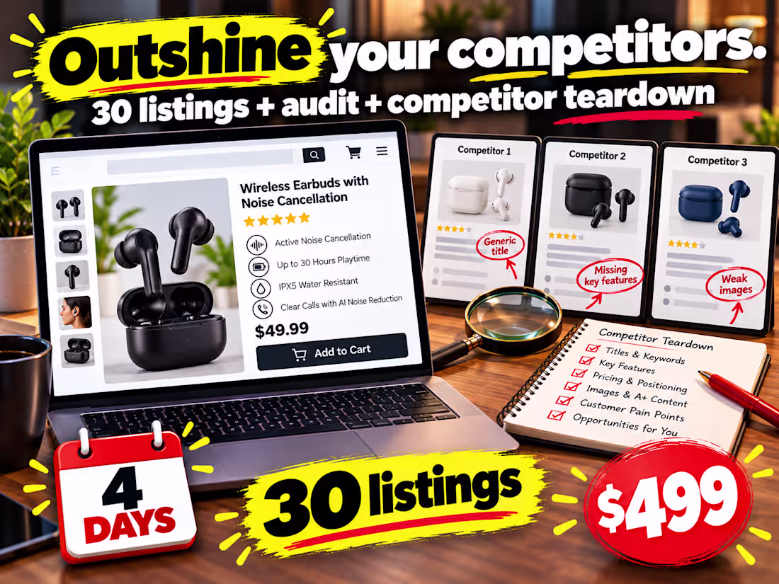 Cover image for Growth Pack: 30 Listings + Audit + Competitor Teardown