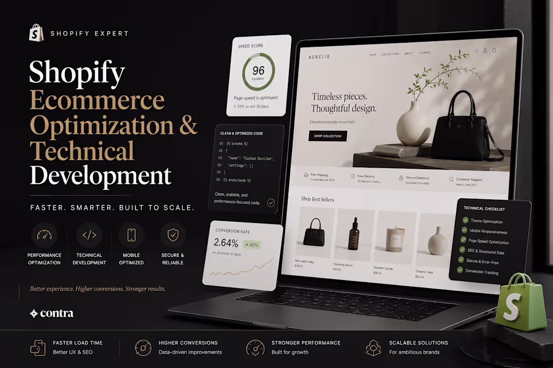 Cover image for Shopify Ecommerce Optimization & Technical Development