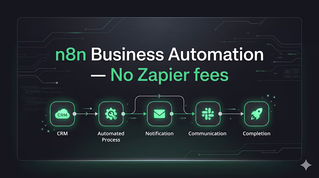 Cover image for n8n Business Automation — Self-hosted, No Recurring Fees