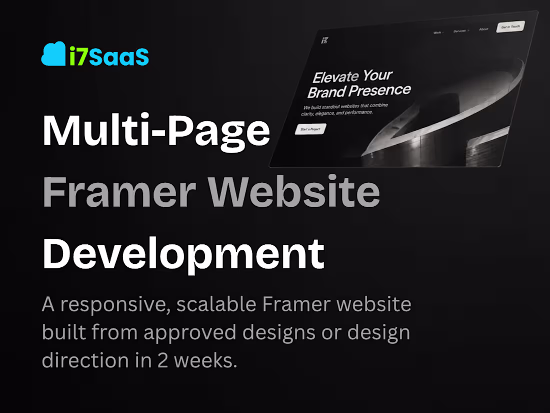 Cover image for Multi-Page Framer Website Development