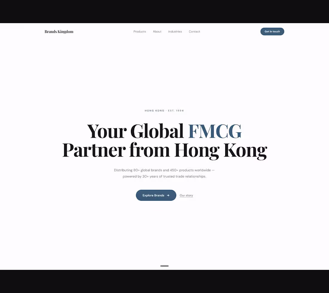 Cover image for Brands Kingdom — FMCG Distributor Landing Page (Hong Kong)