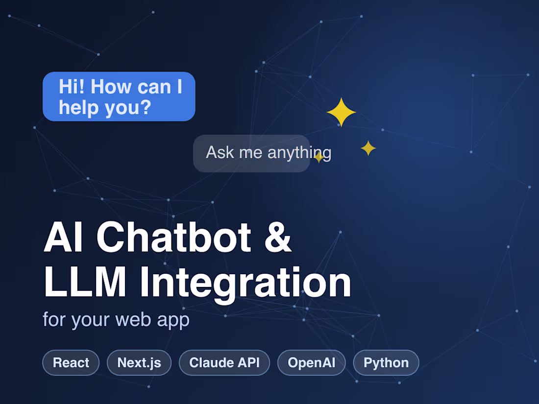 Cover image for AI Chatbot & LLM Integration for Your Web App