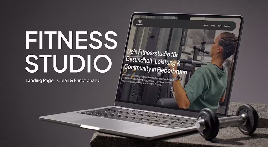Cover image for Fitness Studio Landing Page. Clean
