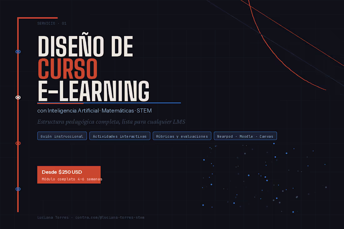 Cover image for Diseño de Curso E-learning con IA (STEM / Matemáticas)