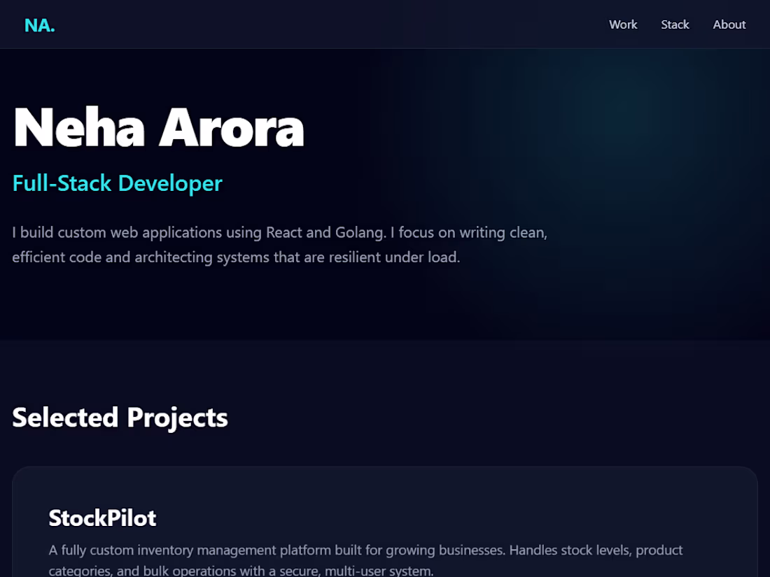 Cover image for Personal Portfolio Website (Frontend & UI)