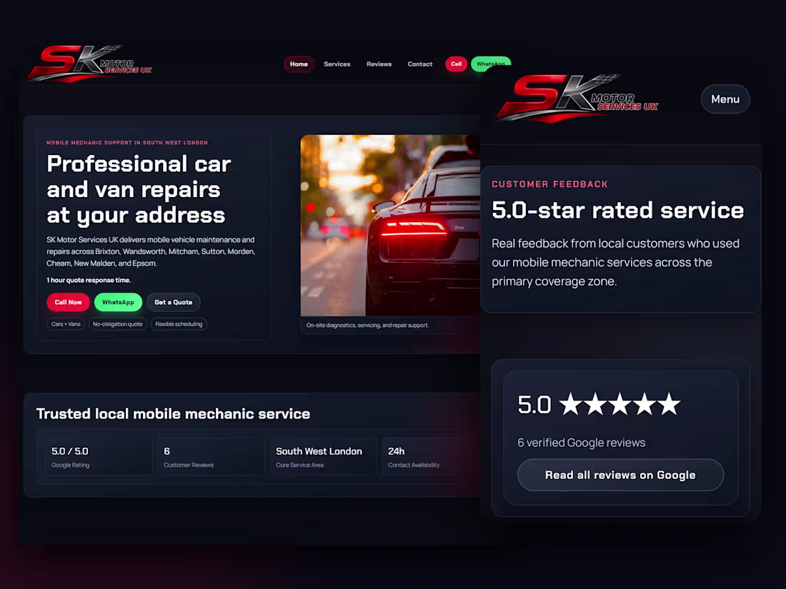 Cover image for Mechanic Website for London Business