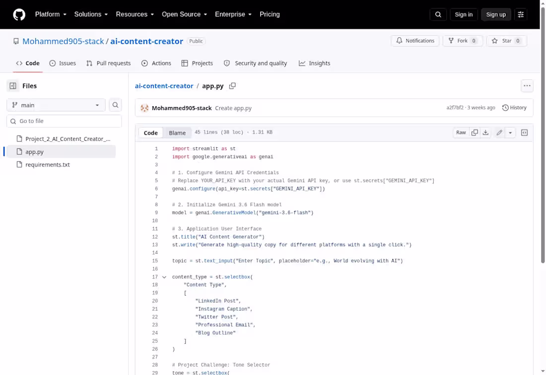 Cover image for AI Content Creator — Python