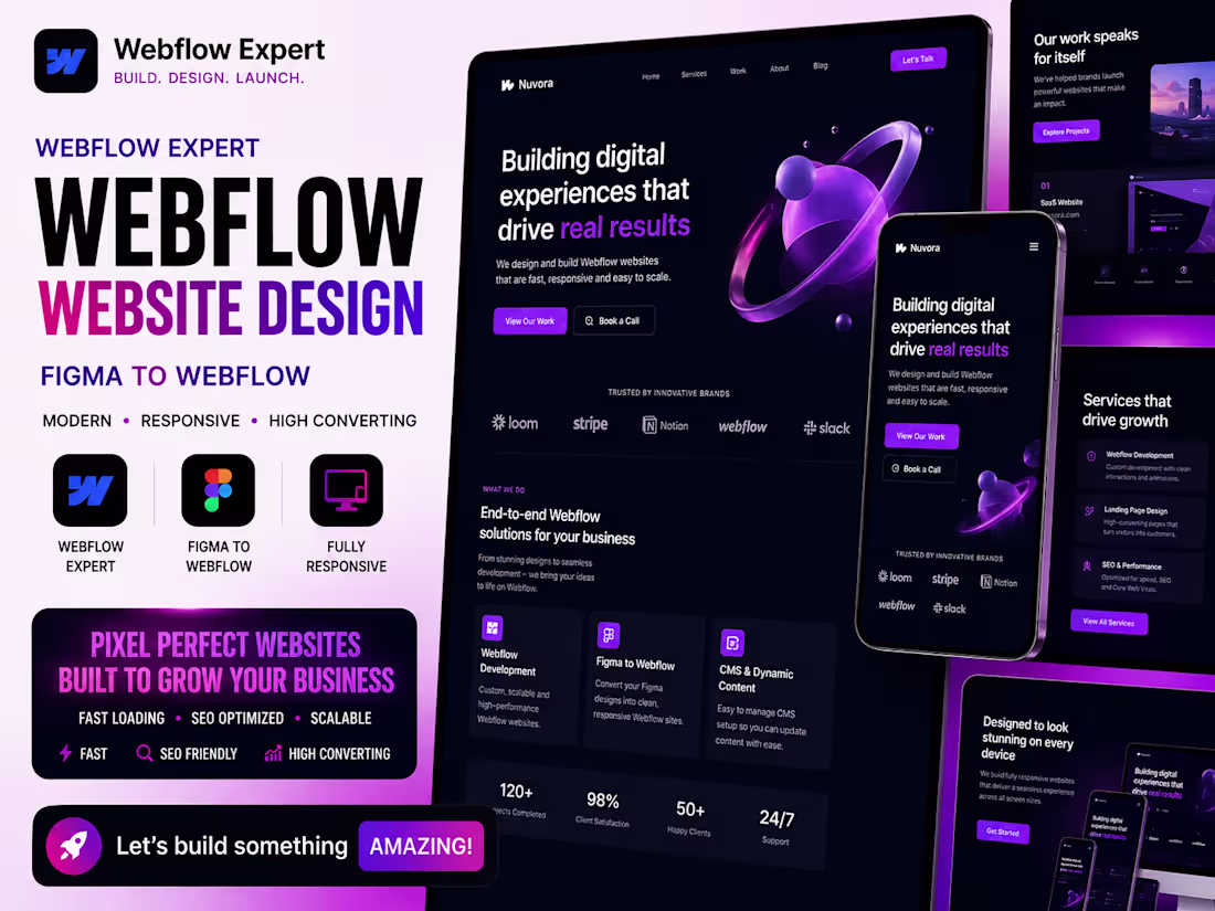 Cover image for Webflow Website Design, Webflow Expert, Figma to Webflow