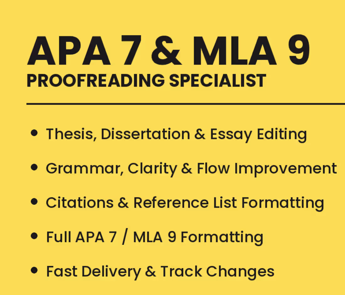 Cover image for I will proofread, and format report thesis or essay in apa and m
