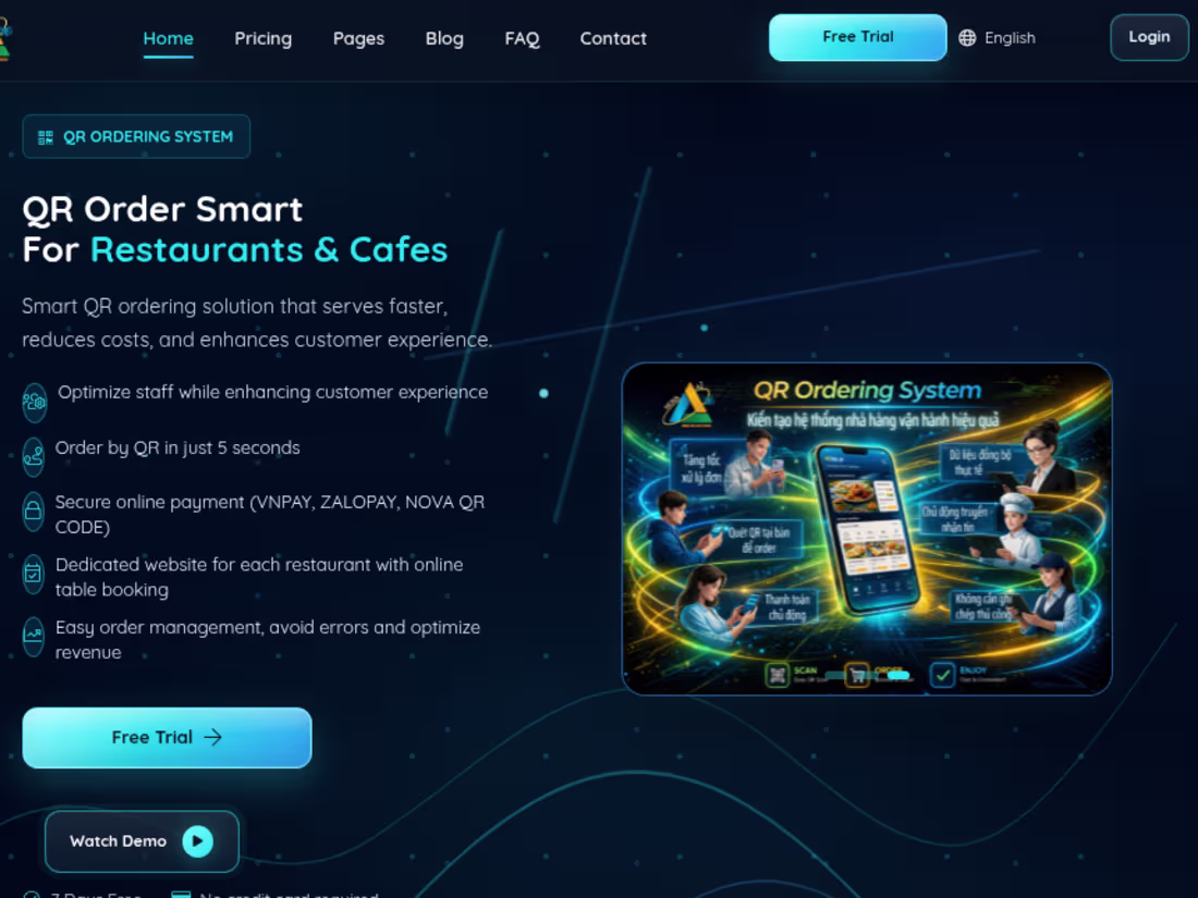 Cover image for Multi‑restaurant QR Ordering System built