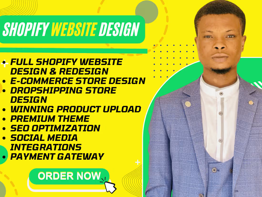 Cover image for I WILL DESIGN OR REDESIGN SHOPIFY WEBSITE OR STORE