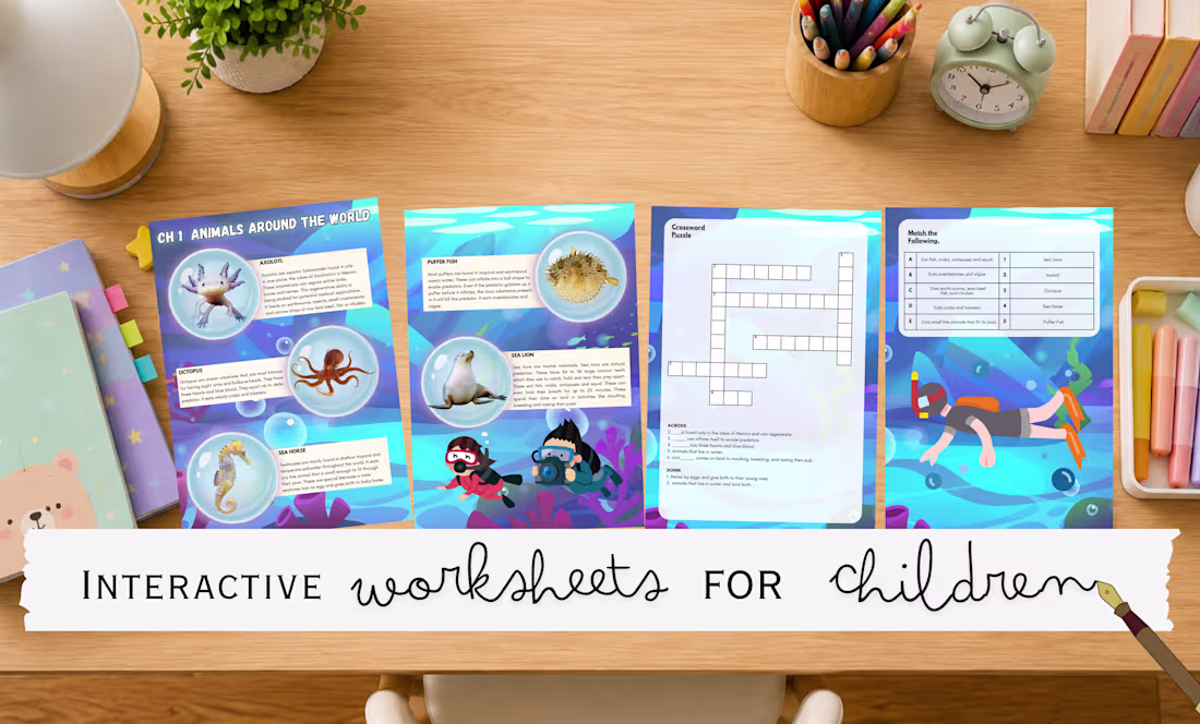 Cover image for Created Interactive Worksheets for children for a local prim...