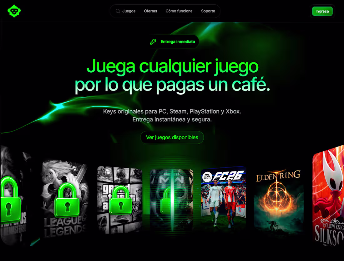 Cover image for Unlockr — Game Keys Landing Page
