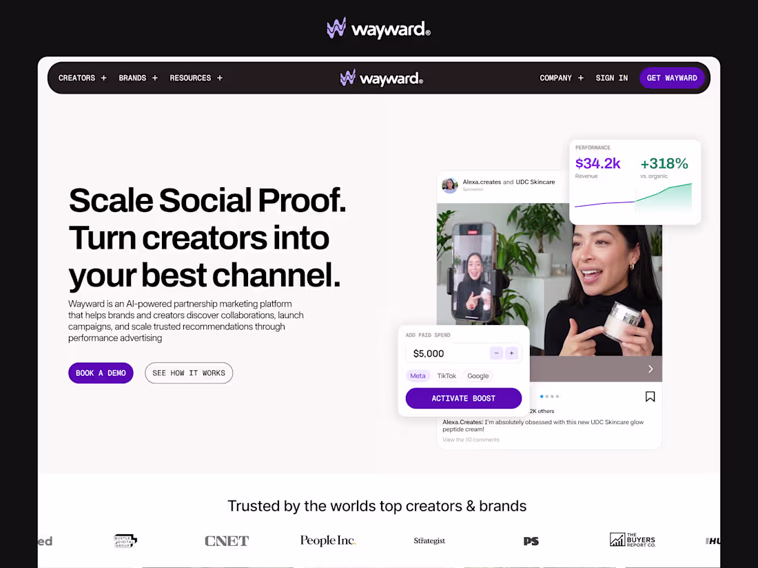 Cover image for Wayward Marketing Site Redesign