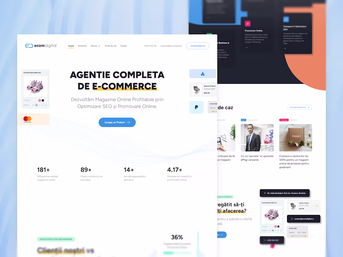 Cover image for Website design and rebranding for an eCommerce agency