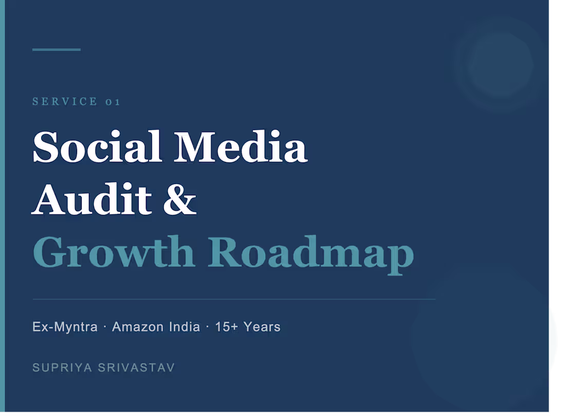 Cover image for  Social Media Audit & Growth Roadmap