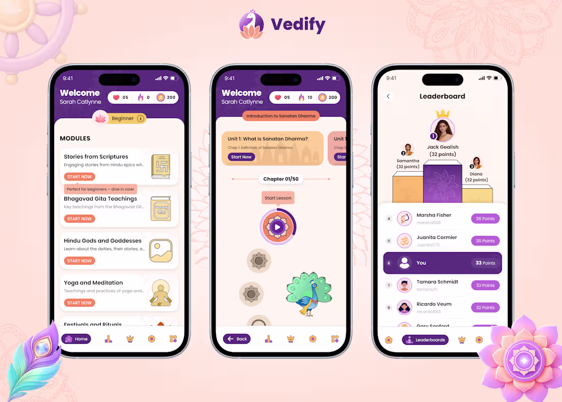 Cover image for Vedify - Gamified Spiritual Learning Platform