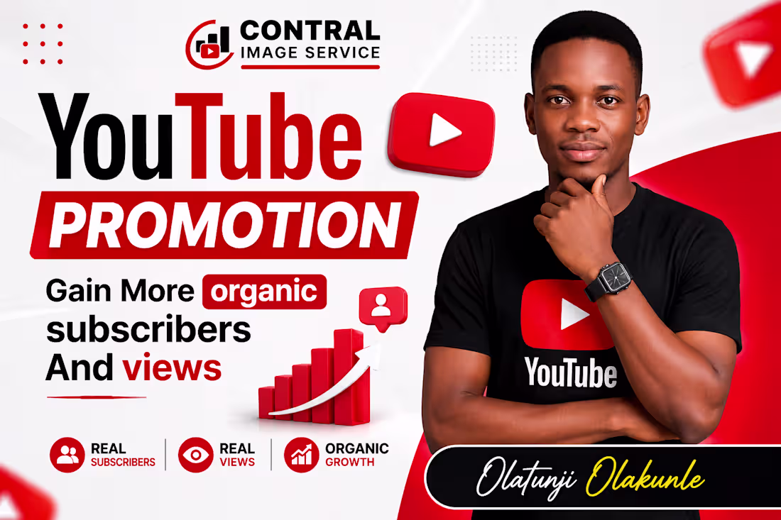 Cover image for I will build your YouTube channel to gain  organic subscribers 