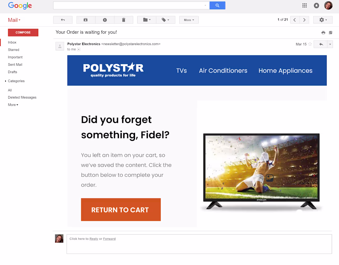 Cover image for Polystar Electronics Email Design
