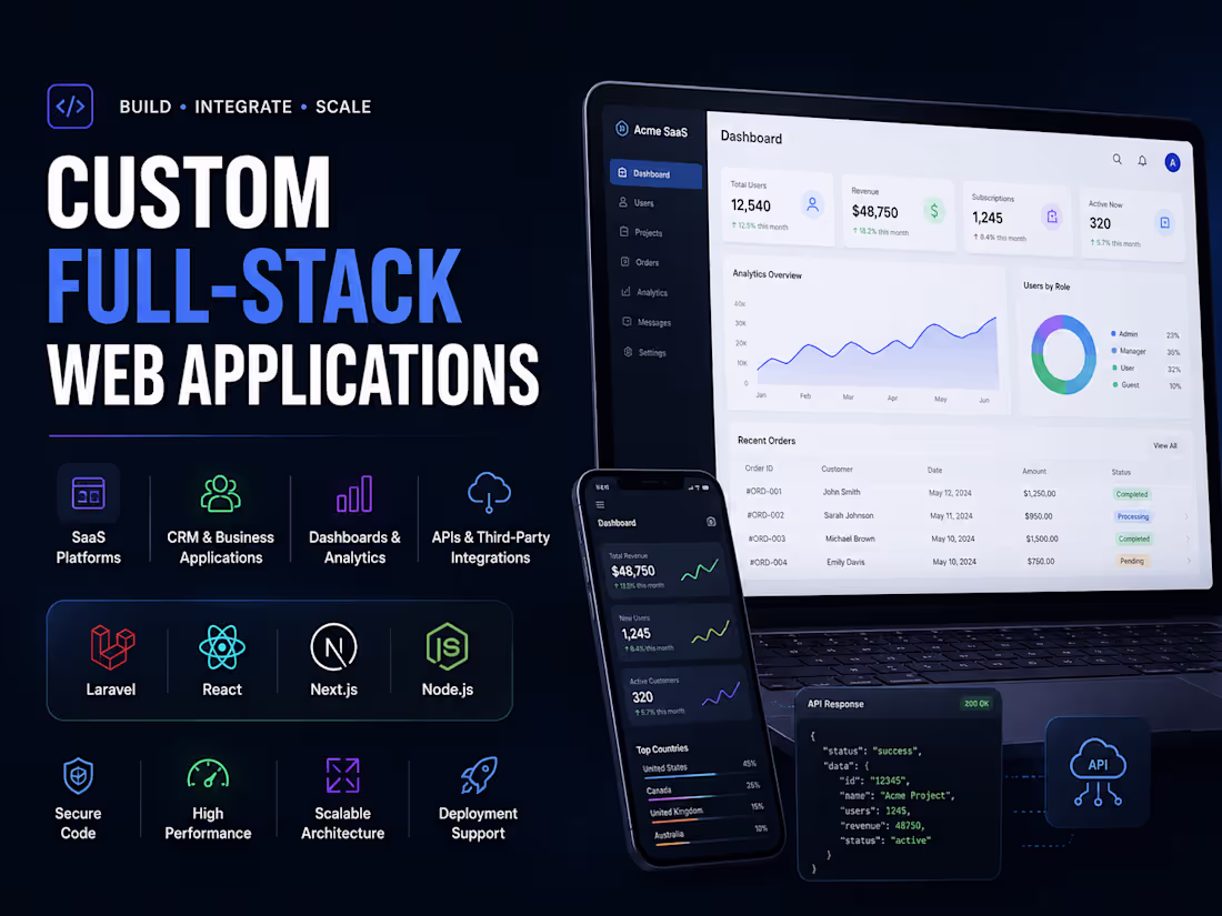 Cover image for Custom Full-Stack Web Application Development
