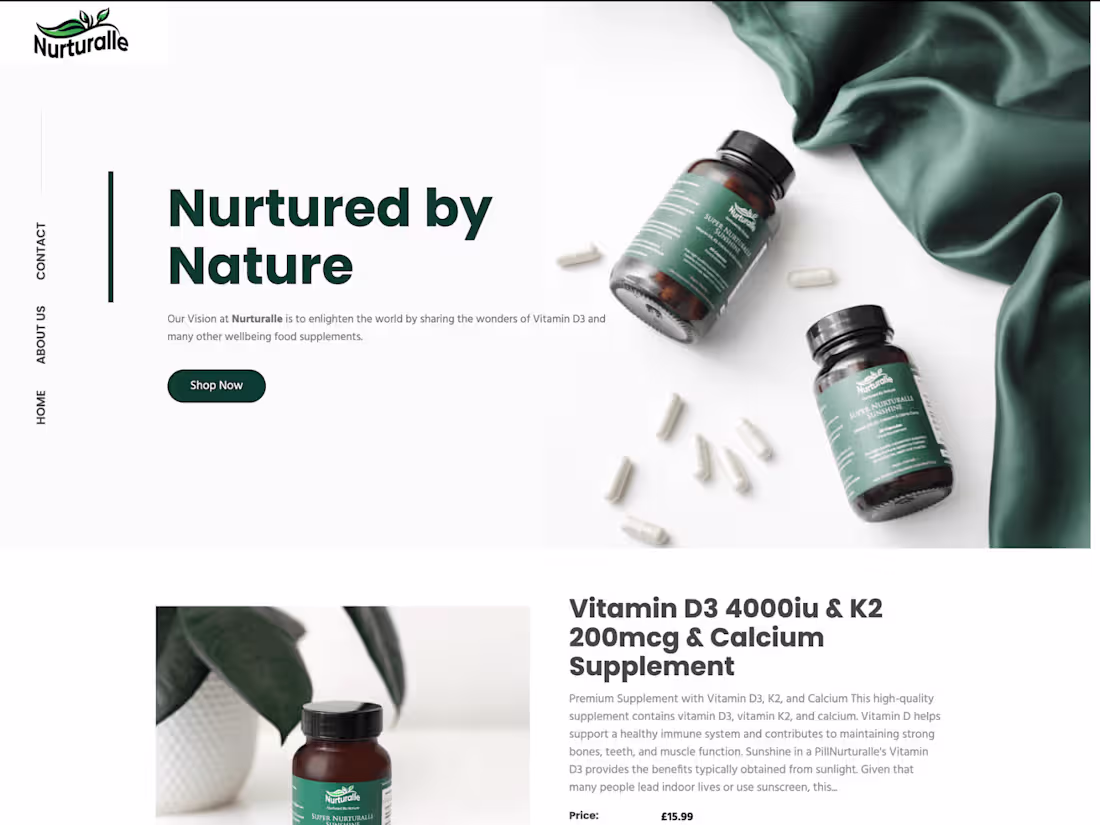 Cover image for Nurturalle Shopify Storefront Design