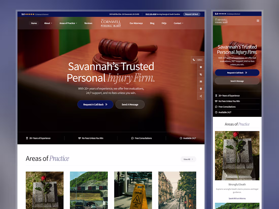 Cover image for Personal Injury Law Firm Website