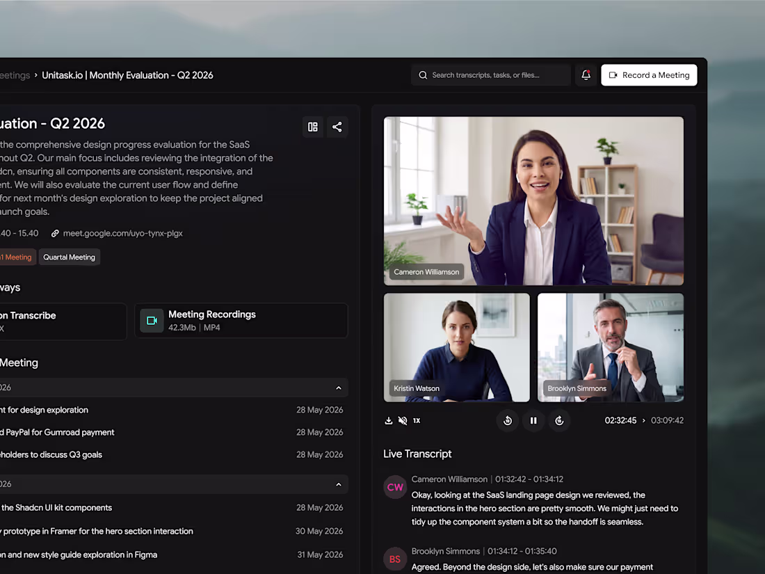 Cover image for Axiom - Dashboard AI Meeting Assistant