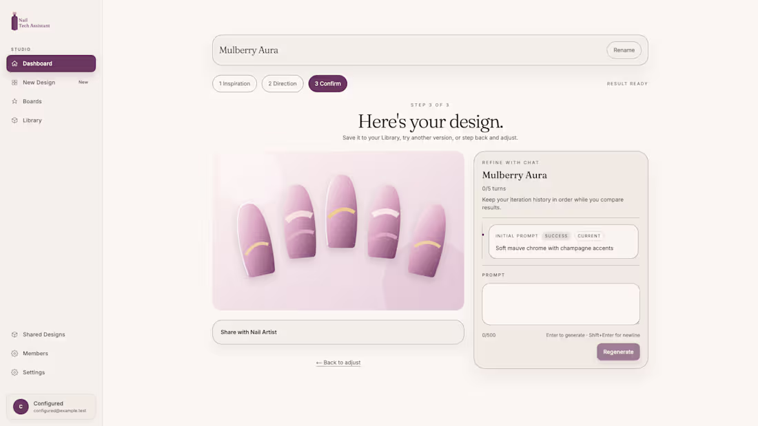 Cover image for Nail Tech Assistant — Pinterest inspiration to AI preview