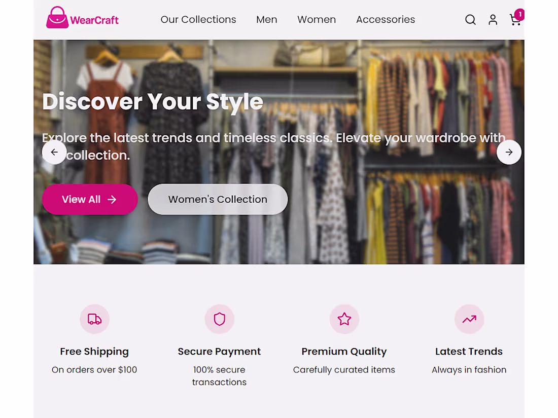 Cover image for Responsive fashion e-commerce website with