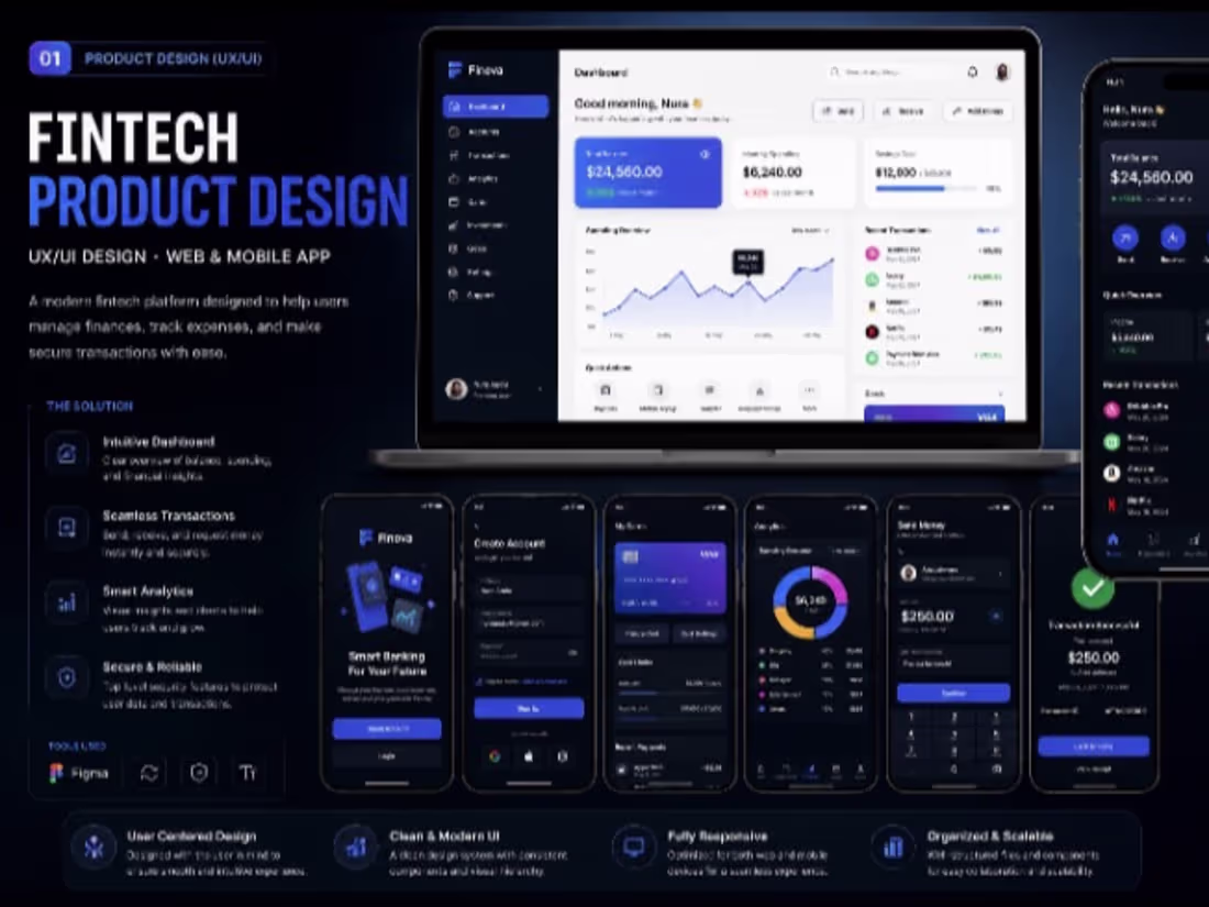 Cover image for Fintech Dashboard & Mobile App