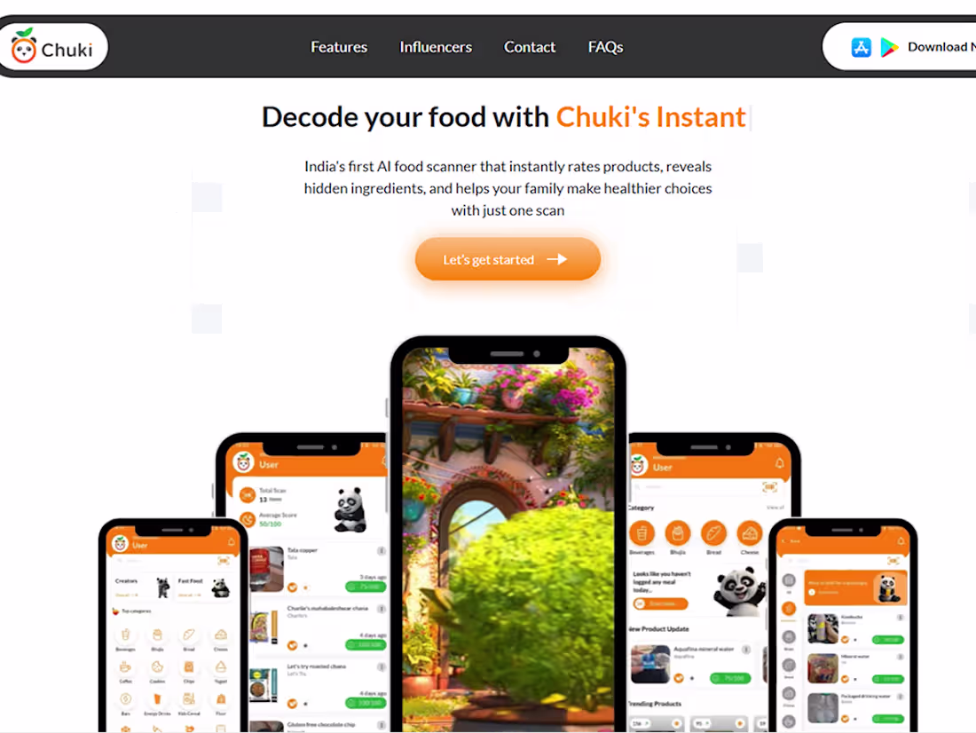 Cover image for Chuki App is an AI-powered food scanner platform designed to...
