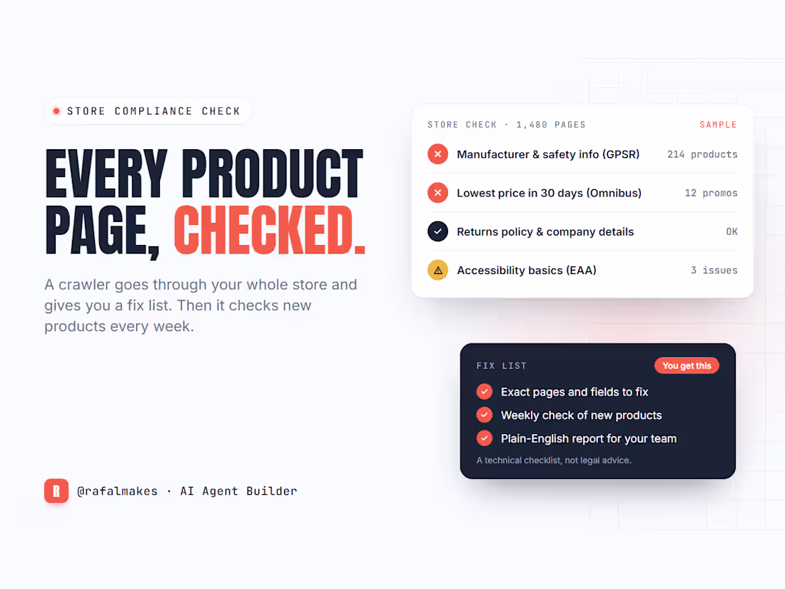 Cover image for Store compliance check: GPSR, Omnibus and accessibility