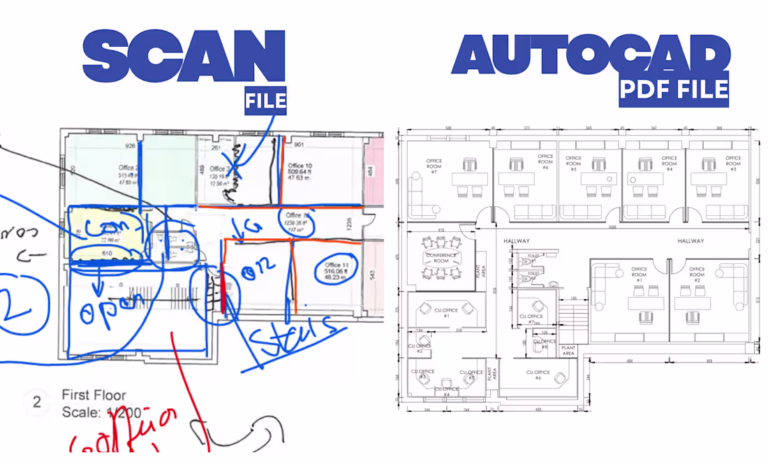 Cover image for Create 2D Floor Plan in AutoCAD | PDF to DWG in 24 hours 